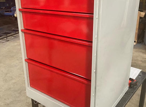 Powder coated cabinet