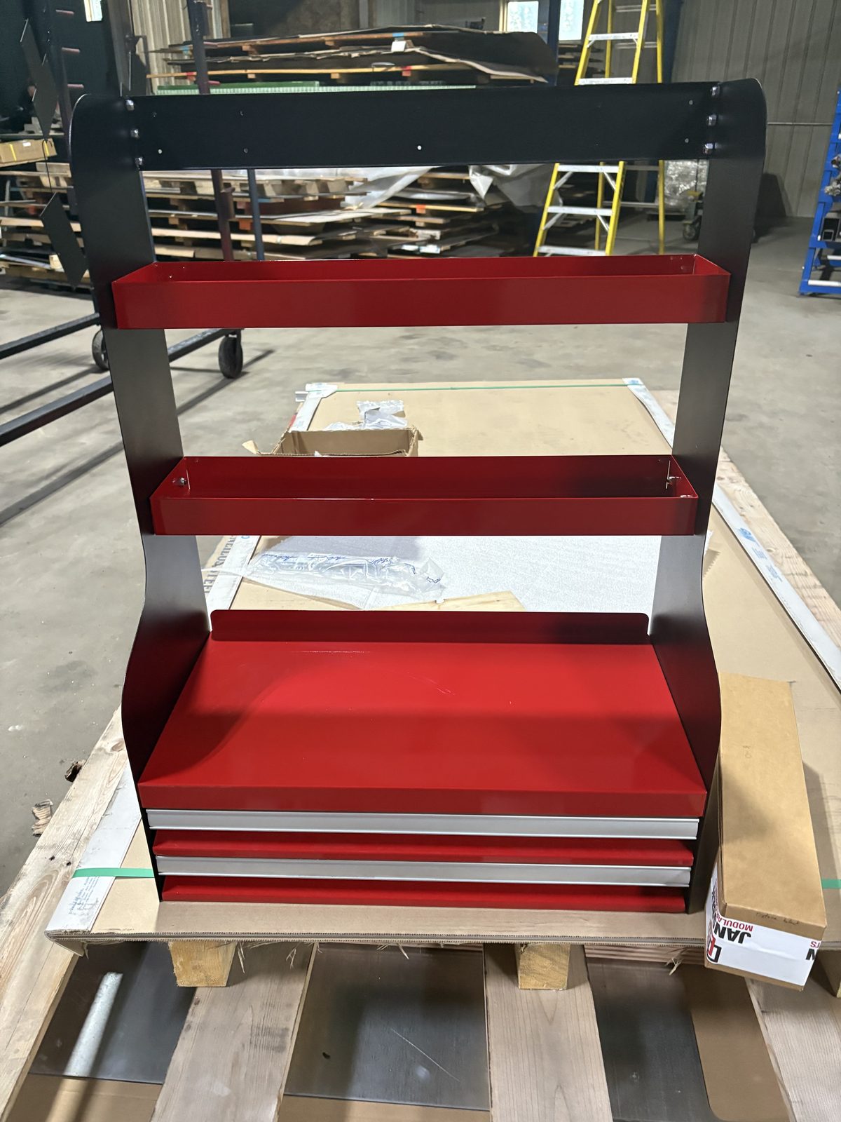 Powder coated modular cabinet
